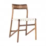 Krzesło Fawn orzech europejski białe siedzisko Gazzda