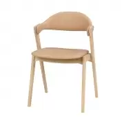Krzesło Parker jasny dąb piaskowa skóra