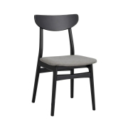 Krzesło Rodham czarna rama-ciemnoszare siedzisko Rowico
