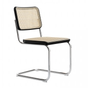 Krzesło S 32 V Czarne Wyplatane Thonet
