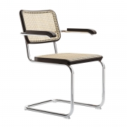 Krzesło Z Podłokietnikami S 64 V Ciemny Brąz Wyplatane Thonet