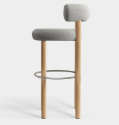 Krzesło barowe Fat Natural Wood - Natural Boucle Tom Dixon