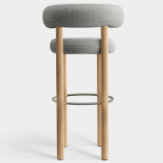 Krzesło barowe Fat Natural Wood - Natural Boucle Tom Dixon