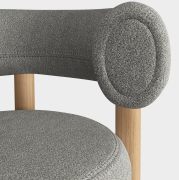 Krzesło barowe Fat Natural Wood - Natural Boucle Tom Dixon