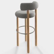 Krzesło barowe Fat Natural Wood - Natural Boucle Tom Dixon