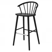 Krzesło Barowe Sleek H;102 Cm Czarne Bolia