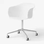 Krzesło Biurowe Elefy Jh36 Białe-Aluminiowe Nogi Andtradition