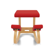 Krzesło ergonomiczne Variable czerwone Revive 634, jasnobrązowe drewno Varier