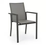 Krzesło ogrodowe konnor antracytowe Bizzotto