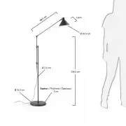 LAMPA PODŁOGOWA ODINE CZARNA KAVE HOME