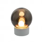 LAMPA STOŁOWA BOULE SZARA-SZARA- BIAŁA S PULPO