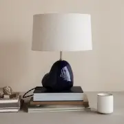 LAMPA STOŁOWA HEBE SHORT NATURAL BLUE BASE FERM LIVING