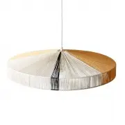 LAMPA WISZĄCA BIAŁO-ŻÓŁTA Z CZARNYM PASEM HKliving