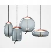 LAMPA WISZĄCA KNOT SFERA PRZYDYMIONY SZARY BROKIS