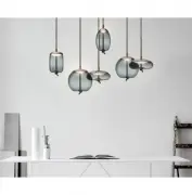 LAMPA WISZĄCA KNOT SFERA PRZYDYMIONY SZARY BROKIS