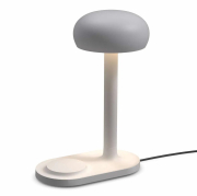Lampa stołowa Emendo z ładowarką jasnoszara Please Wait to be Seated