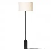 Lampa podłogowa Gravity czarny marmur biały klosz Gubi