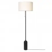Lampa podłogowa Gravity czarny metal biały klosz Gubi