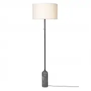 Lampa podłogowa Gravity szary marmur biały klosz Gubi