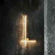 Lampa ścienna Coordinates 2 aluminium w kolorze szampańskim Flos