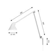 Lampa ścienna NJP długie ramię biała Louis Poulsen