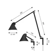 Lampa ścienna NJP długie ramię czarna Louis Poulsen