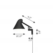 Lampa ścienna NJP krótkie ramię czarna Louis Poulsen