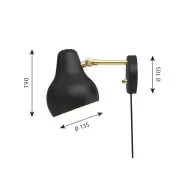 Lampa ścienna VL38 czarna Louis Poulsen