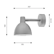 Lampa ścienna zewnętrzna Toldbod 155 aluminiowa Louis Poulsen