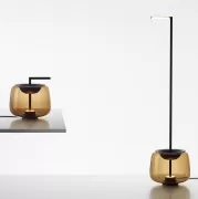 Lampa stołowa Double przydymiony brąz Brokis
