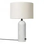 Lampa stołowa Gravity 49 cm biały marmur klosz Canvas Gubi