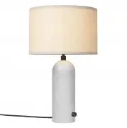 Lampa stołowa Gravity 49 cm biały marmur klosz Canvas Gubi