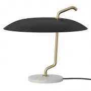 Lampa Stołowa Model 537 Mosiężny Wspornik - Czarny Klosz Astep
