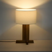 Lampa stołowa Niani drewno kauczukowe naturalne Kave home