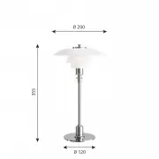 Lampa stołowa PH 2-1 chromowana Louis Poulsen