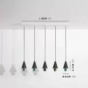 Lampa wisząca Cherry 5 punktowa czarna Petite Friture