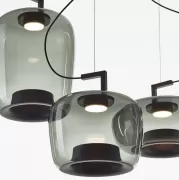 Lampa wisząca Double medium przydymiona szara Brokis