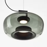 Lampa wisząca Double short przydymiona szara Brokis