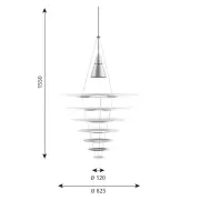 Lampa wisząca Enigma 825 aluminium szczotkowane Louis Poulsen