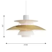 Lampa wisząca PH 5 mosiężna Louis Poulsen