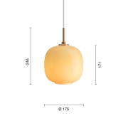 Lampa wisząca VL 45 Radiohus 17,5 cm bursztynowa Louis Poulsen