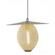Lampa wisząca do ogrodu Satellite 27 cm kremowa biel Gubi