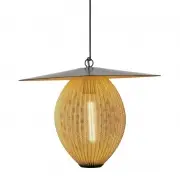 Lampa wisząca do ogrodu Satellite 27 cm musztardowa Gubi