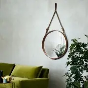 Lustro ścienne Adnet 58 cm brązowe Gubi