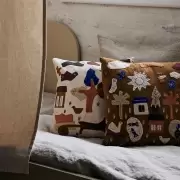 Poduszka dekoracyjna Village brązowa Ferm Living