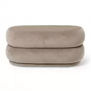 Pufa Oval Faded Velvet Beige Ferm Living