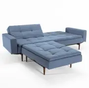 Sofa rozkładana Dublexo z podł. Soft Indigo ciemne drewno Innovation