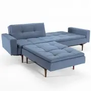 Sofa rozkładana Dublexo z podł. Soft Indigo ciemne drewno Innovation