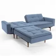 Sofa rozkładana Dublexo z podł. Soft Indigo ciemne drewno Innovation
