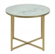 STOLIK KAWOWY ALISMA BIAŁY ZŁOTA PODSTAWA 50 CM ACTONA COMPANY